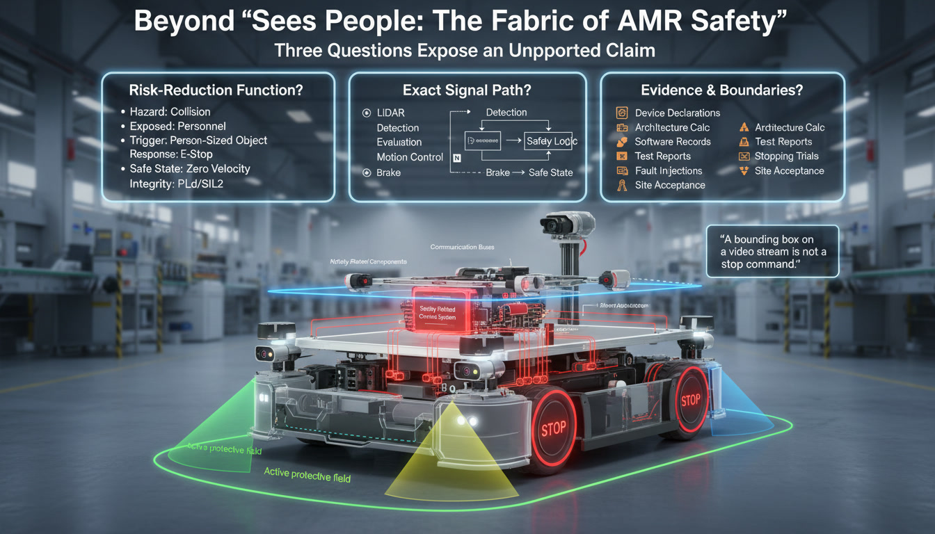 Safety-Rated Sensing vs Navigation Perception in AMRs An Evidence Audit